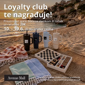 Loyalty club nagrađuje članove bocom sa slamkom, ručnikom ili setom igara